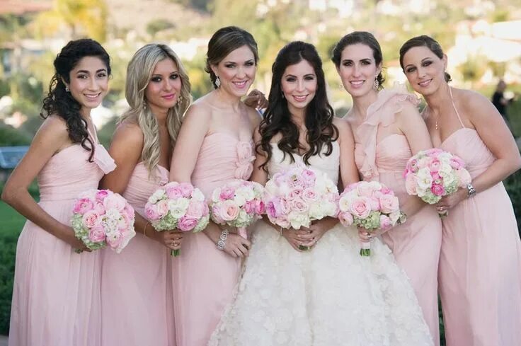 Красивый макияж на свадьбу подруги pink long bridesmaid dress Brautjungfernkleider rosa, Brautjungfernkleid, Kleide