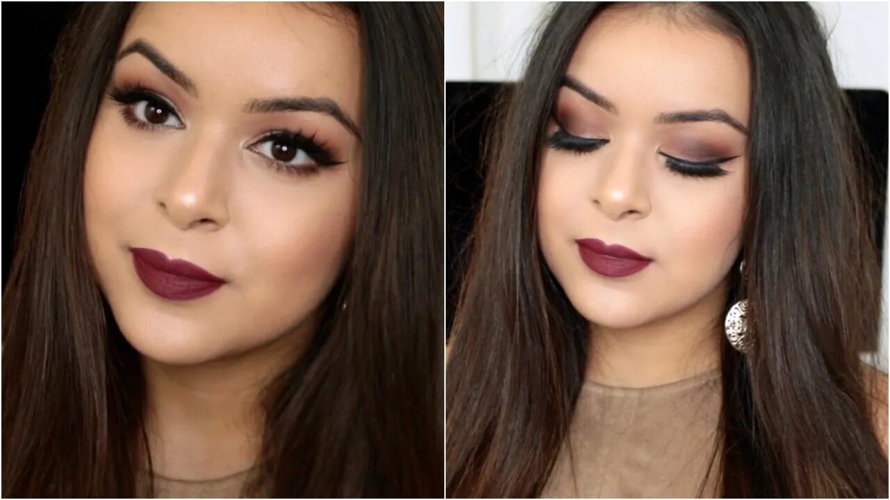 Красивый макияж на свидание ♡ Romantic/Sultry Date Night/Party Makeup Tutorial ♡ Soft Smokey Eye & Bold Red 