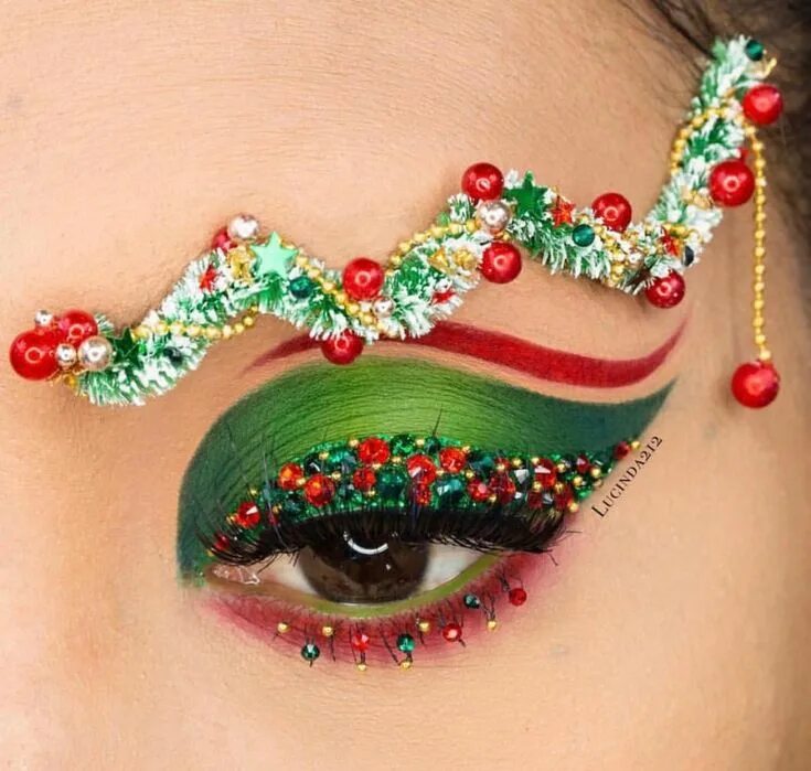 Красивый макияж новый год Пин от пользователя Kat Staxx на доске Christmas Crazy Новогодний макияж, Идеи м