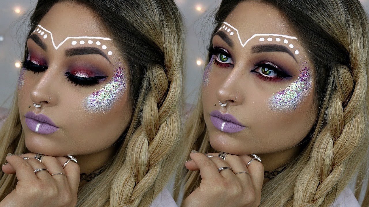 Красивый макияж песня Music Festival Makeup Beautybyjosiek Glitter Highlight Music Festival 2017 Festi