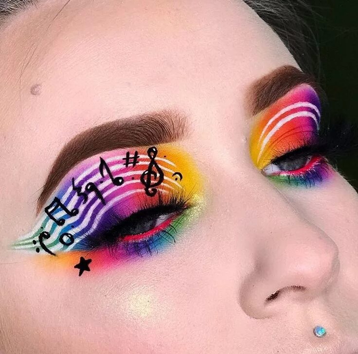 Красивый макияж песня @acatwith2dreads on Instagram Artistry makeup, Colorful makeup, Creative eye mak