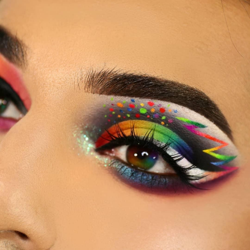 Красивый макияж радужный PRIDE RAINBOW EYESHADOW Makeup, Rainbow eyeshadow, Colorful eye makeup