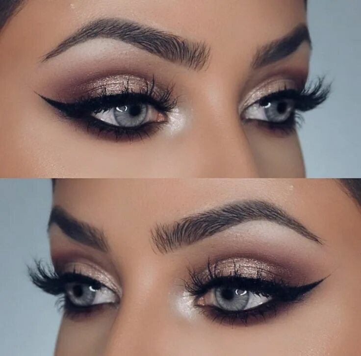 Красивый макияж со стрелками фото truccare occhi per ottenere un effetto allungato con dell'eye liner nero e dell'