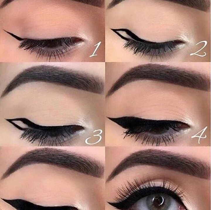 Красивый макияж со стрелками пошагово Eyeliner tutorial Tutoriais de maquilhagem, Dicas de maquilhagem, Ideias de maqu
