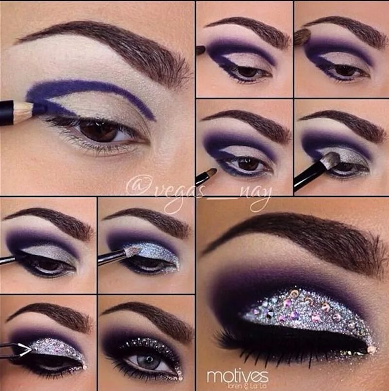 Красивый макияж своими руками 15 Fun Makeup Tutorials Using Glitter Glitter makeup, Eye makeup tutorial, Eye m