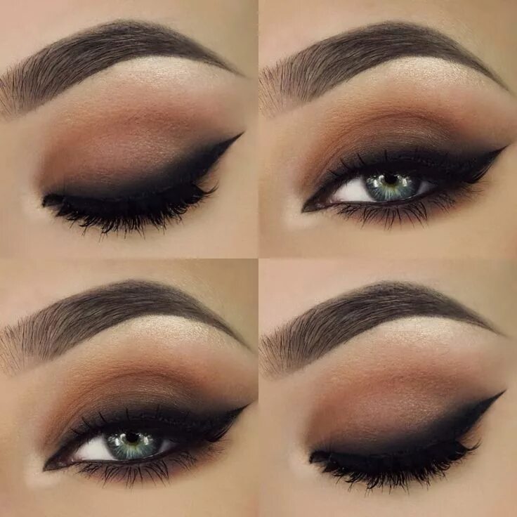 Красивый макияж тенями come truccarsi gli occhi, l'effetto di un make up realizzato con matita nera e o
