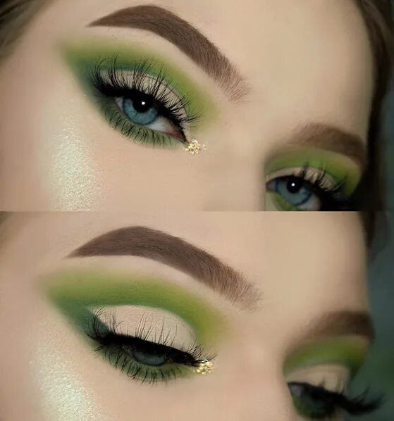 Красивый макияж зелеными тенями ღ sαℓσмé ∂ єsєrτ ღ Eyeshadow makeup, Eye makeup, Green makeup