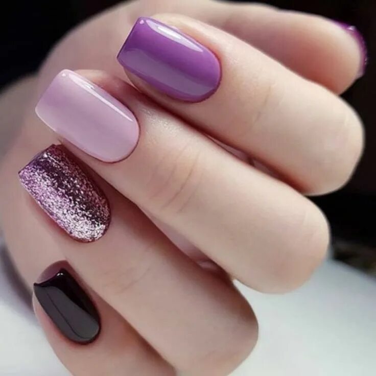 Красивый маникюр 2 цвета See more like this. Purple nails, Wow nails, Nails