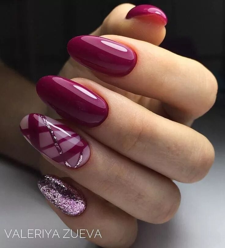 Красивый маникюр 2018 Nail Art #3737 - Best Nail Art Designs Gallery BestArtNails.com Gel nails, Maroo