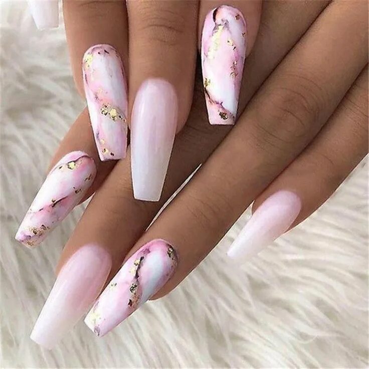 Красивый маникюр 2024 балерина Pink nails in 2024 Coffin nails designs, Marble acrylic nails, Perfect nails