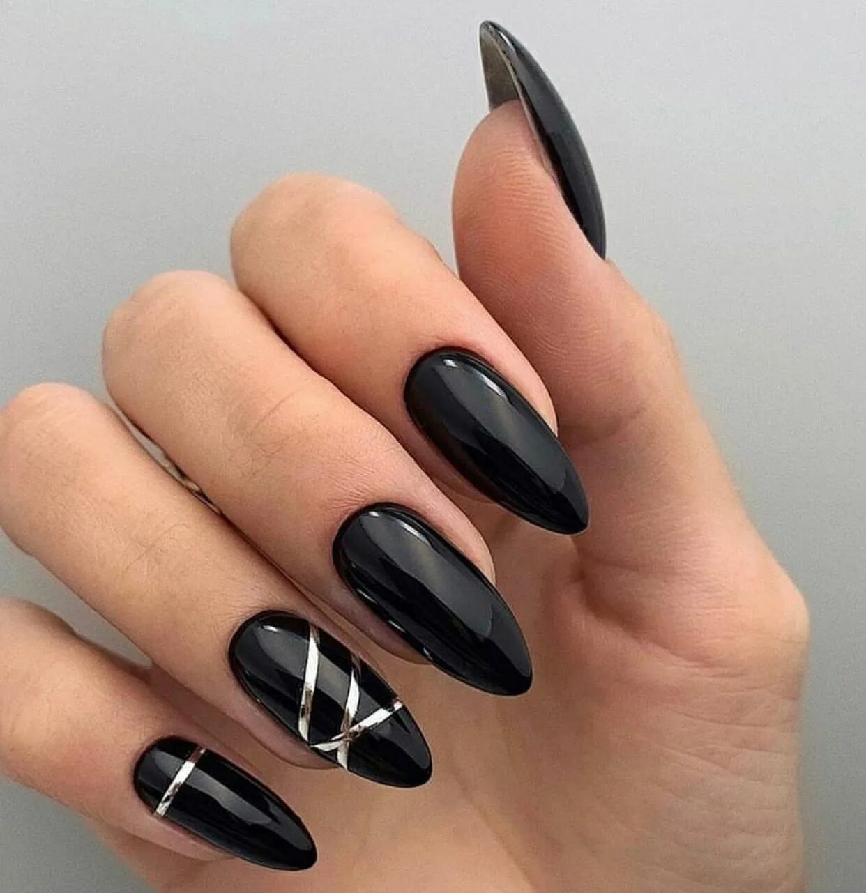 Красивый маникюр 2024 черный Pin on NAILS!!! Nail designs, Pointy nails, Black acrylic nail designs