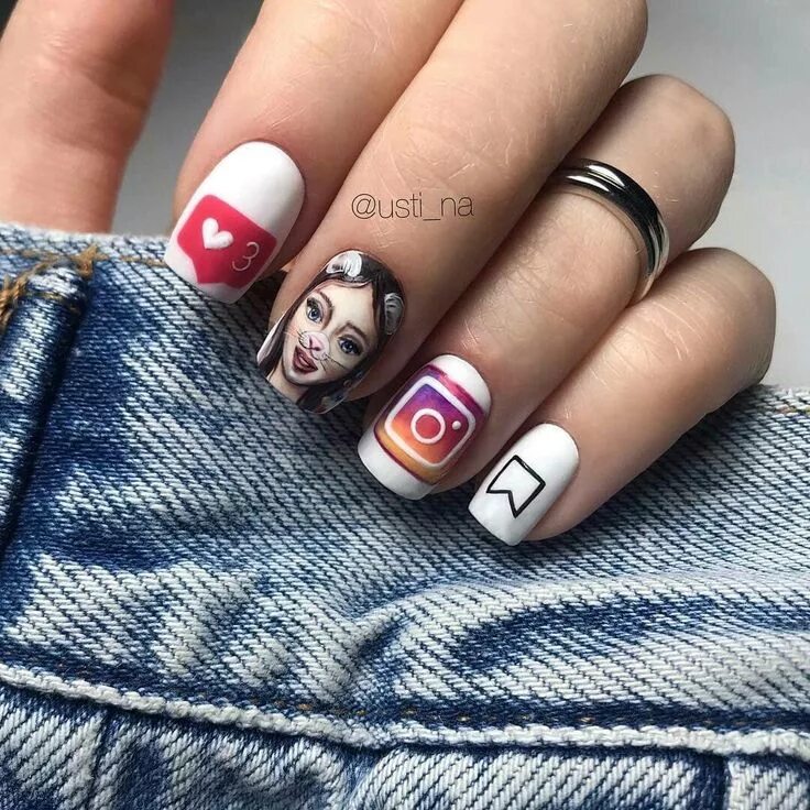 Красивый маникюр 2024 для подростка Pin on uñas lindas Colorful nail art, Fake nails designs, Nail designs