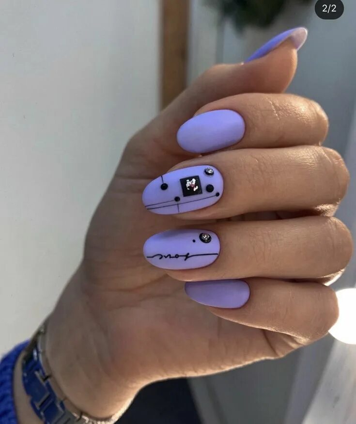 Красивый маникюр 2024 для подростка Лиловый маникюр Nail colors, Nails, Trendy nails