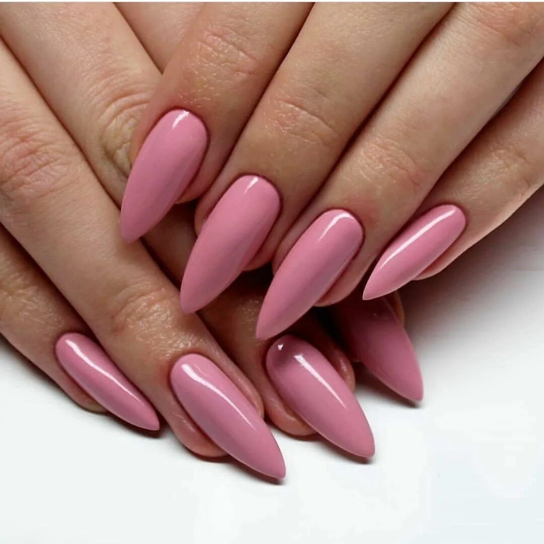 Красивый маникюр 2024 миндаль Pink nails Unhas