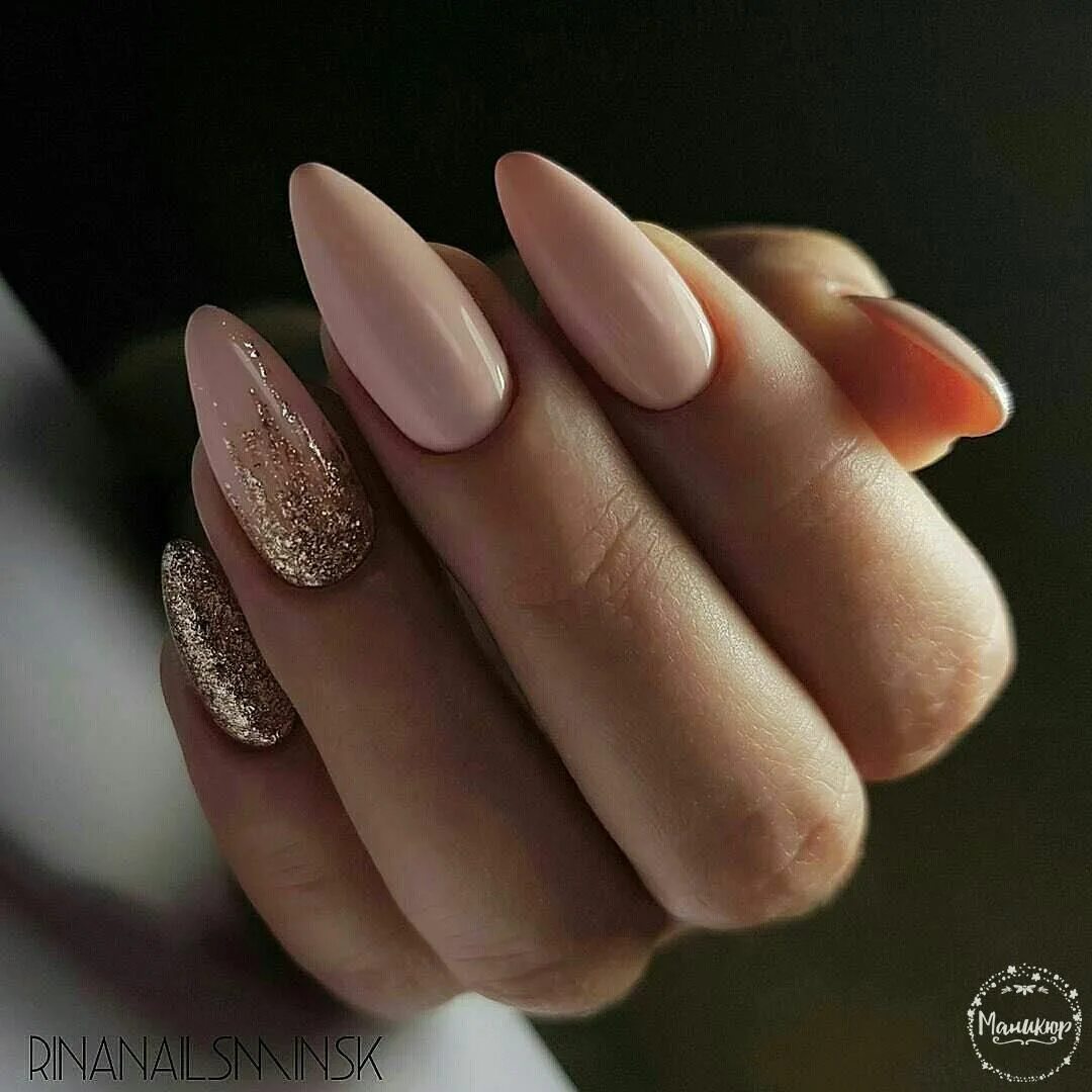 Красивый маникюр 2024 миндаль бежевый Новости Manicure nail designs, Nails, Nail manicure