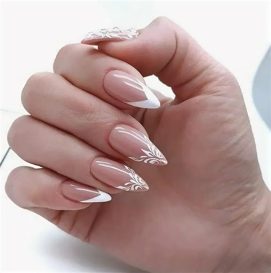 Красивый маникюр 2024 миндаль с рисунком френч Pin on Маникюр Elegant nails, Pretty nails, Nails