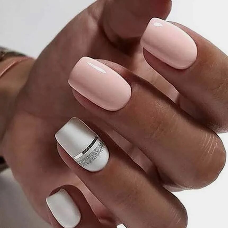 Красивый маникюр 2024 на короткие ногти квадрат NAILS, glitternails, gelnails, coffinnails, nails, nailswag, nailstagram, nailar