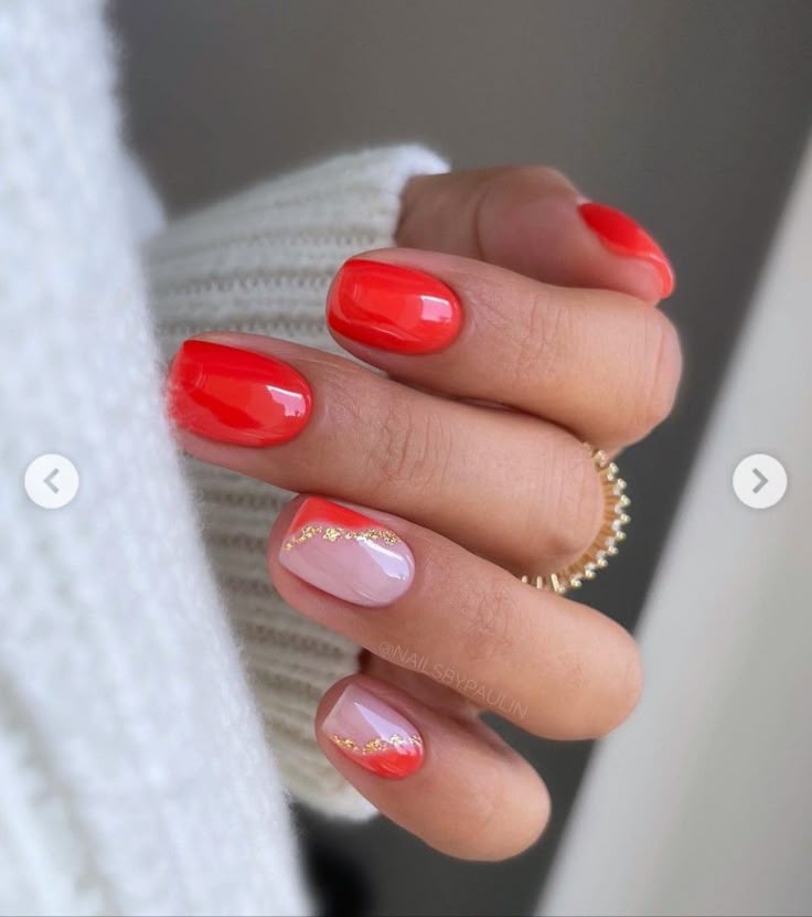 Красивый маникюр 2024 новинки фото Pin by TheKimberely on Hair & Beauty Tips Red gel nails, Orange nails, Red nails