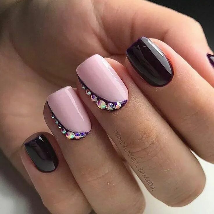Красивый маникюр 2024 новинки фото квадрат Pin on Манікюр Nail art beads, Purple nails, Finger nail art