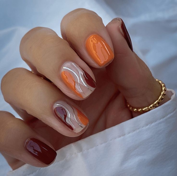 Красивый маникюр 2024 новинки фото осень Must-Try Fall Short Nail Designs for a Stunning Look!