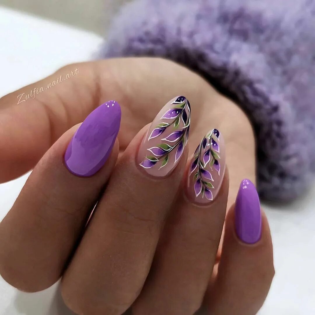 Красивый маникюр 2024 новинки с дизайном Pin by Myhaela Unghii Cu Gel on unghii Purple nail art, Pretty nail art, Manicur