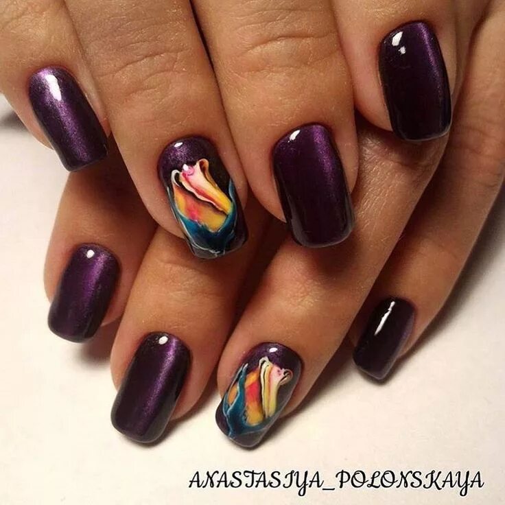 Красивый маникюр 2024 осень кошачий глаз Daneloo Nail designs, Gel polish nail designs, Fall nail designs