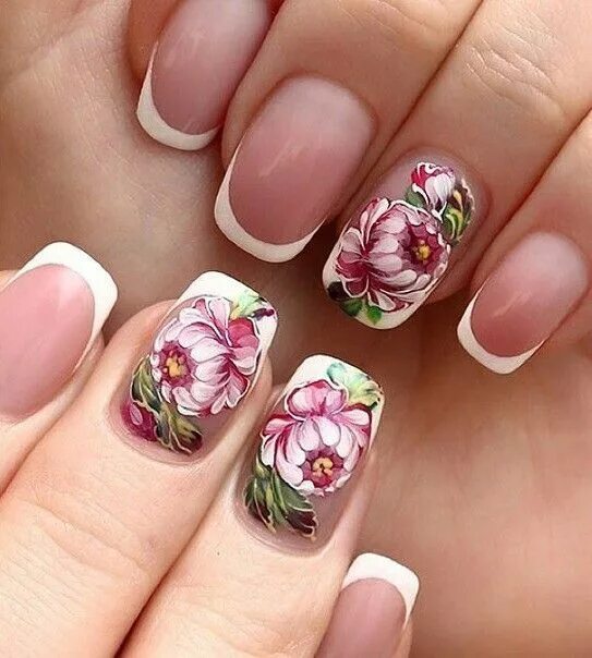 Красивый маникюр 2024 цветы Cọ bảng Flower nails, Nail art, Flower nail art