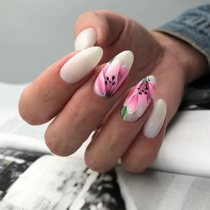 Красивый маникюр 2024 цветы Pin by Светлана on Дизайн ногтей in 2023 Nail manicure, Trendy nails, Nails