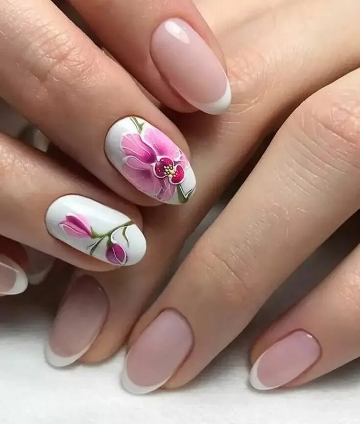 Красивый маникюр 2024 цветы Пин на доске Nail designs Нейл-арт цветы, Ногти, Новый дизайн ногтей
