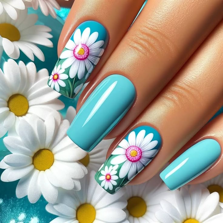 Красивый маникюр 2024 цветы Stunning Acrylic Nails for a Glamorous Look in 2024 Fancy nails designs, Spring 