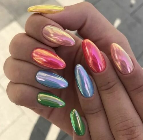 Красивый маникюр 2024 втирка Uñas Increibles Metallic nails, Gorgeous nails, Beautiful nails