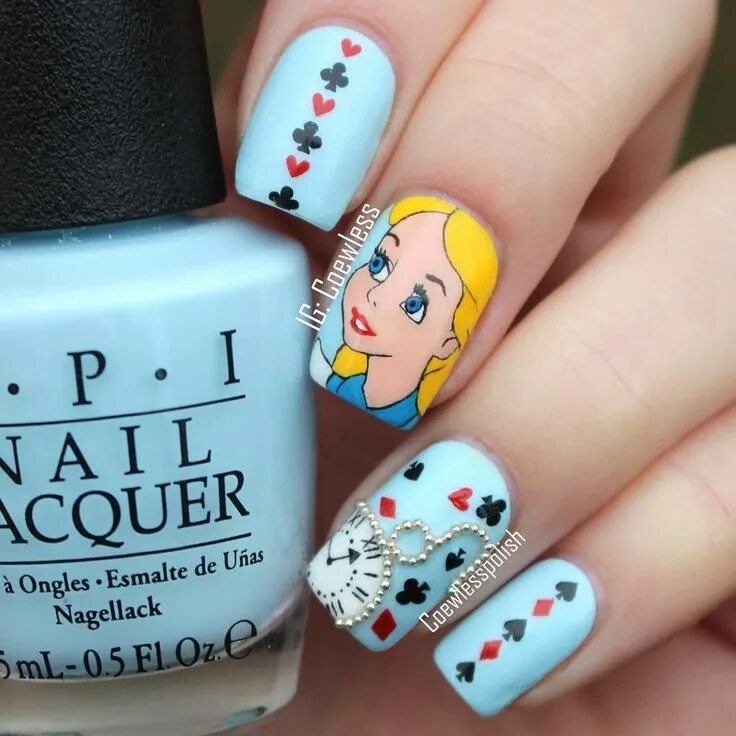 Красивый маникюр алиса Here's my Alice nails for #teamnailprincess As you might know, I love Alice in w