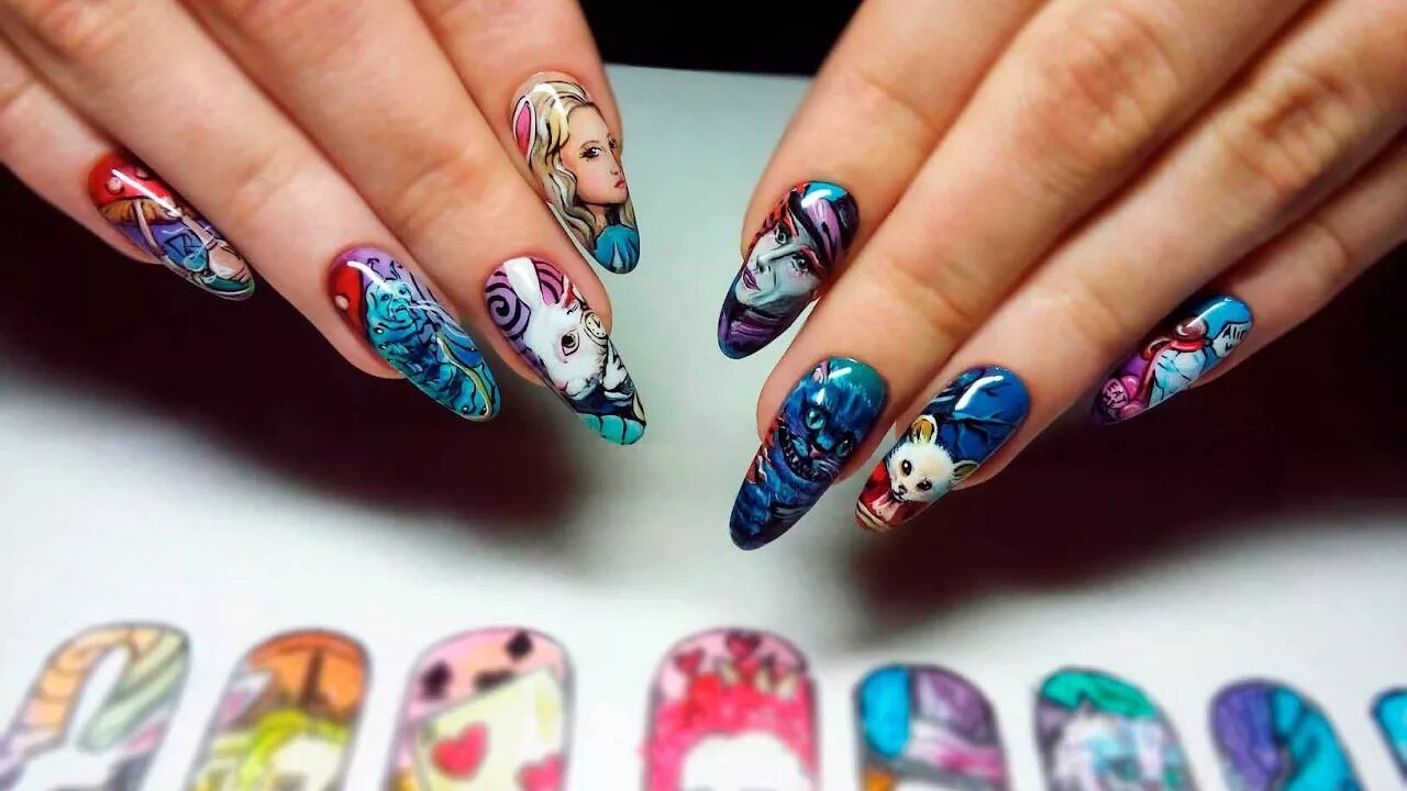 Красивый маникюр алиса NAIL ART/ Alice from Wonderland - YouTube