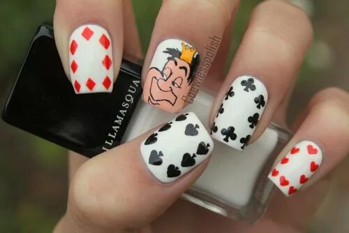Красивый маникюр алиса Pin by Robberta on Nails Alice in wonderland nails, Disney inspired nails, Nails