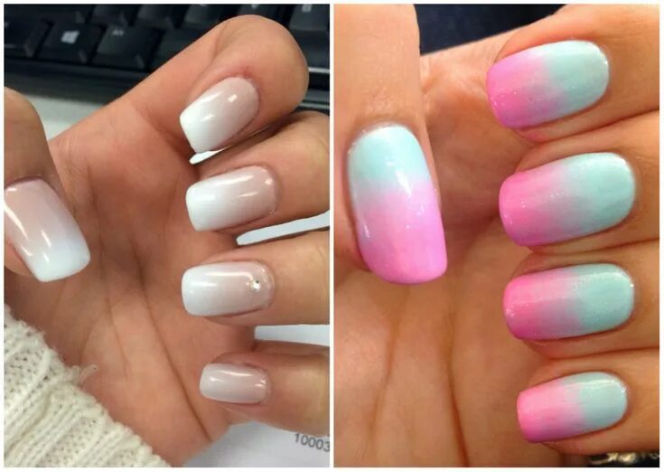 Красивый маникюр амбре Розовый и бежевый маникюр омбре 2018 Ombre nails glitter, Ombre nails, Ombre nai