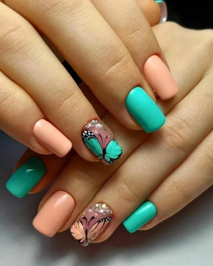 Красивый маникюр бабочки Pin de Carolyn Wardlaw en Nail design Manicura de uñas, Uñas con mariposas, Dise