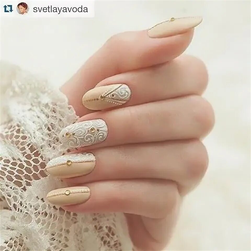 Красивый маникюр бежевые тона Одноклассники Nails, Beauty