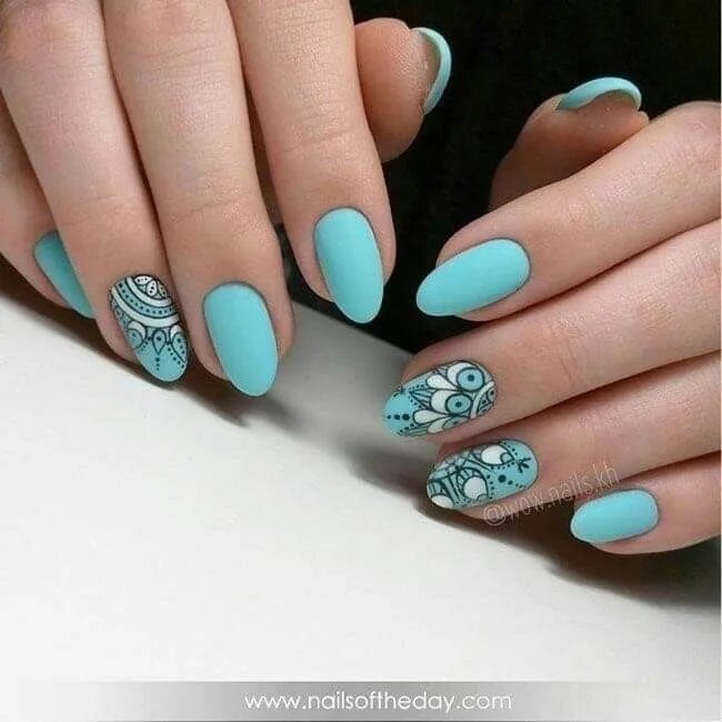 Красивый маникюр бирюза Pin by Jessie Bonazza on Jolis ongles Turquoise nails, Turquoise nail art, Nail 