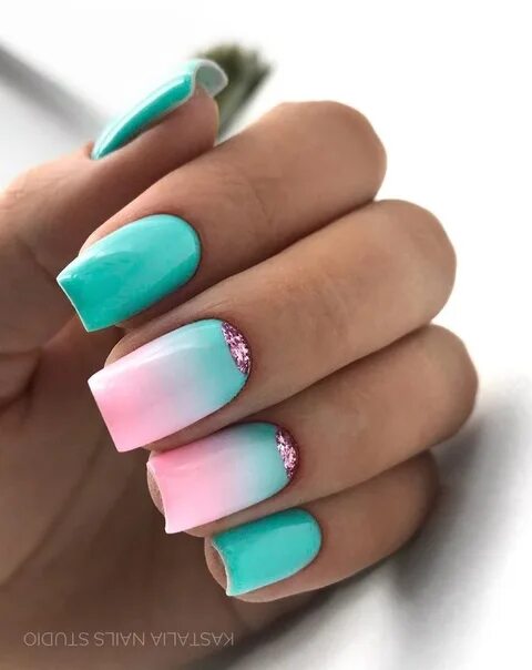 Красивый маникюр бирюза Find a manicure to your liking. 2023 Маникюр, ногти ВКонтакте