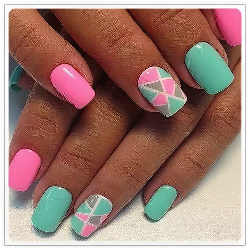Красивый маникюр бирюза фуксия While preparing your best summer dress you should also try out fun and amazing #