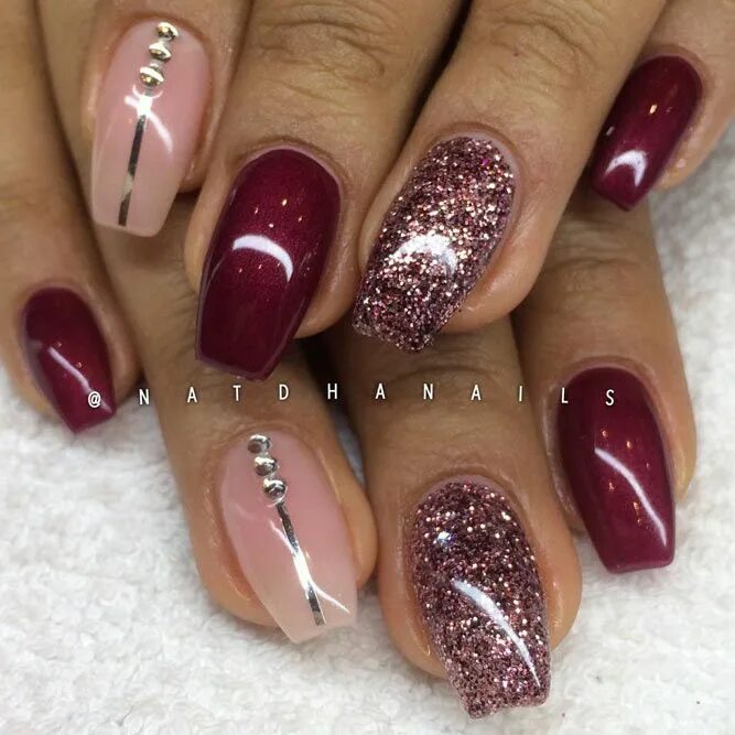 Красивый маникюр бордо 29 Burgundy Nails That You Will Fall In Love With Nails, Gorgeous nails, Burgund