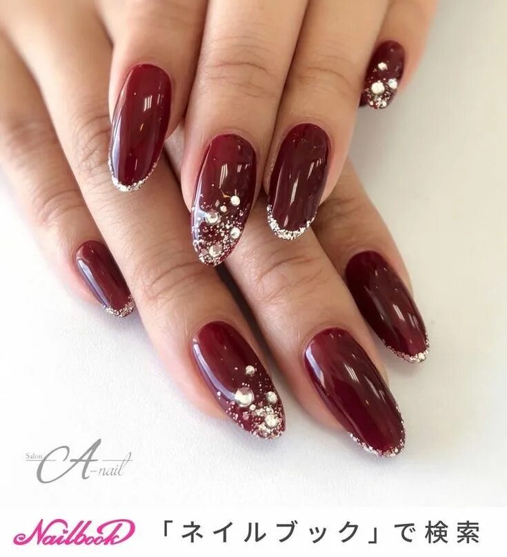 Красивый маникюр бордо Pin on Ногти Maroon nail designs, Stylish nails art, Maroon nail art