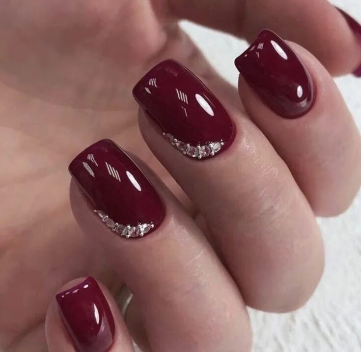 Красивый маникюр бордового цвета Pin on nail designs Nail designs, Fancy nails designs, Red nails