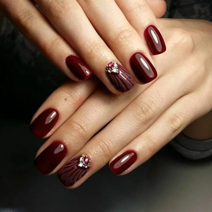 Красивый маникюр бордового цвета Best Nail Art Designs 2019 ⋆ fashiong4 Burgundy nail designs, Best nail art desi