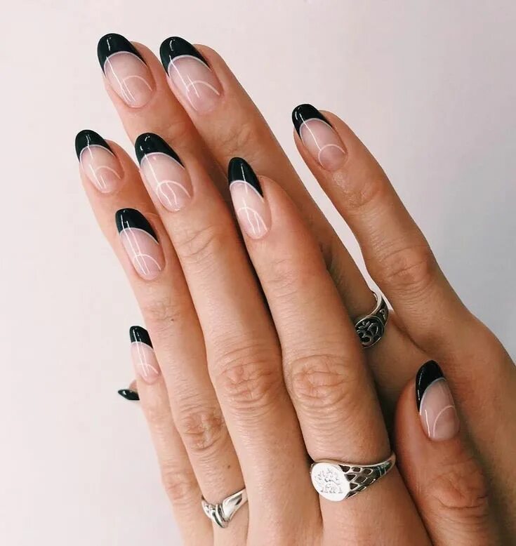 Красивый маникюр черный френч The New French? Love ❤ Nail art manicure, Gel nails, Nails inspiration