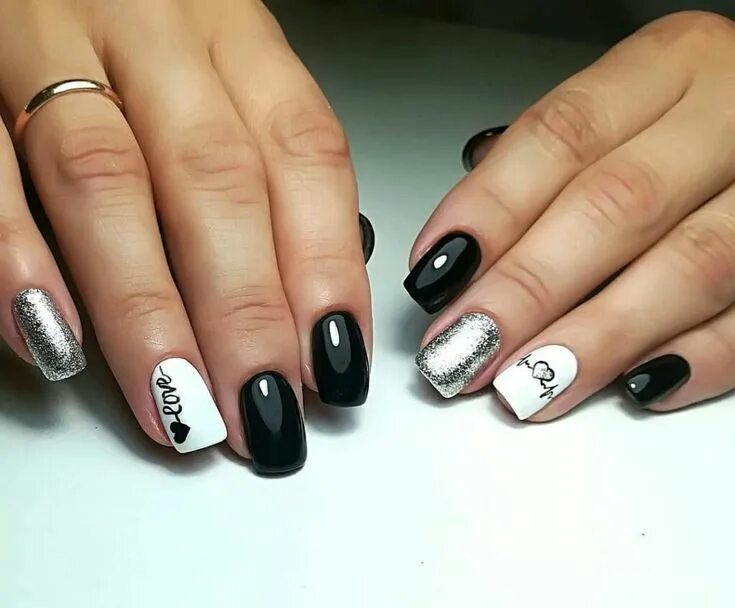 Красивый маникюр черный с белым Pin on Красивые ногти Summer nails, Nails, Healthy people