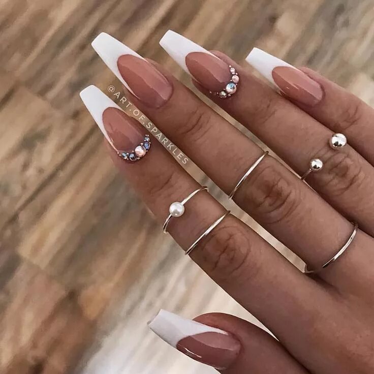 Красивый маникюр длинные ногти френч #nailenvy #nailgoals #nailart #nails #prettynails #nailinspo #beauty French tip 