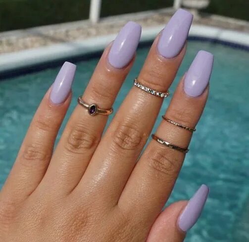 Красивый маникюр длинный квадрат 10 Fall Nails Colors That Will Enhance Your Manicures - Society19 Lavender nails