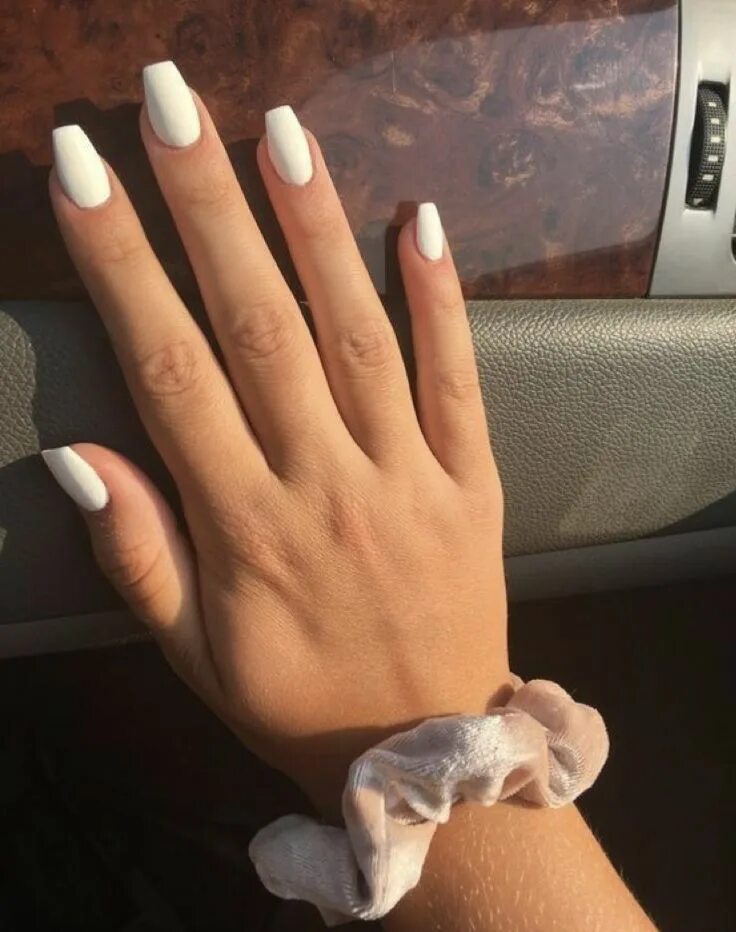 Красивый маникюр длинный квадрат Pin auf Nageldesign Nägel, Nägel weiß, Weiße nägel