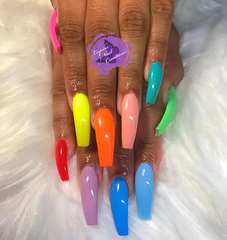 Красивый маникюр длинный яркий Nails image by @Lupiesnailcreations Long acrylic nails, Coffin nails long, Prett